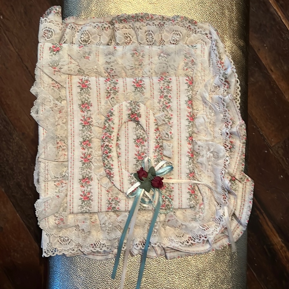 Handmade fabric & Lace  three rings Notebook Cover